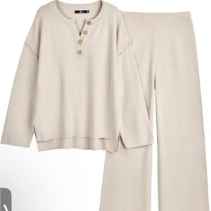 Chic Beige Sweater Set for Women